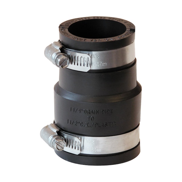 Fernco Fernco Schedule 40 1-1/2 in. Hub each X 1-1/4 in. D Hub PVC Flexible Coupling 1 pk P1056-150/125 - main